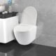 Toilette suspendue sans rebord céramique abattant D blanc
