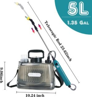 DOUBFIVSY Pulverisateur Electrique de Jardin avec 3 Buses Reglable, Pulverisateur a Pression AutoPump, Pulverisateur a Batterie des