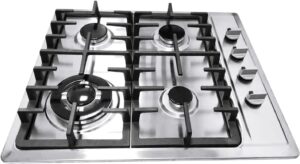 61QtOkMmvhL._AC_SL1500_.jpg Cuisiniere a gaz integree, a 4 feux, gaz naturel, propane, encastrable pour gaz naturel, propane, en acier inoxydable, protection th