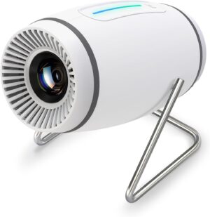 4K Mini Portable Projector WiFi 6 BT 5.4, Video Projector with Auto Keystone, 130 Inch, 180 Rotation, Compatible with HDMITV Stick