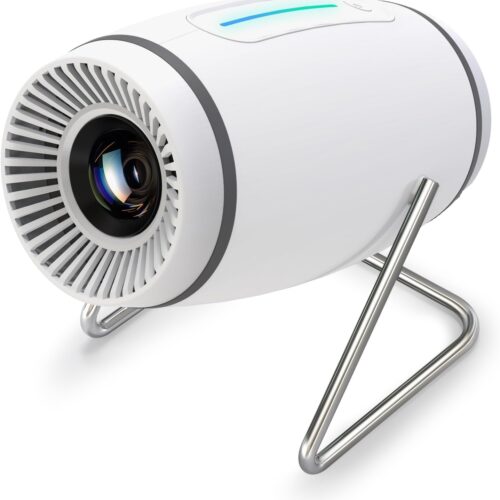 4K Mini Portable Projector WiFi 6 BT 5.4, Video Projector with Auto Keystone, 130 Inch, 180 Rotation, Compatible with HDMITV Stick