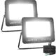 Lepro Projecteur LED Exterieur 50W 2 Pieces, 4250LM Spot Led , 5000K Blanc Froid , IP65 Etanche Eclairage de Securite, Projecteur po