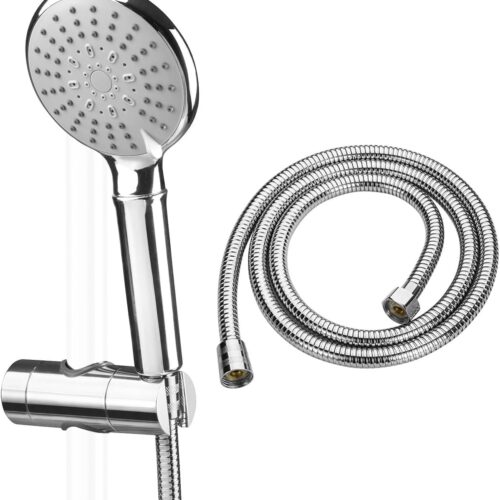 ASTOTSELL Shower Head Kit with Hose and Shower Head Holder, Fixed Handheld Shower Head with 5 Spray Modes for Adjustable Sliding Bar