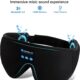 Masque de sommeil avec casque Bluetooth, masque de sommeil 3D sans fil, masque pour les yeux pour dormir sur le cotele dos, cadeau