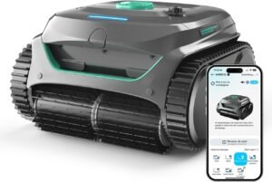 WYBOT C2 Wireless Pool Robot for Buried Pools 150m2, Double Filtration, 3 Motors, Powerful Suction, Cleaning Walls Water Line, 180