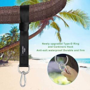 POOTACK Lot de 2 Kit Hamac Ultra Resistant aux Sangles Lourde Suspension 150cm avec D-Ring,Deux Crochets Mousquetons, Charge Max 500