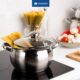 Daniks Classic Marmite Inox 18 cm 3 Litres, Faitout avec Couvercle en Verre, Tous Feux y Compris Induction, avec Echelle de Mesure,