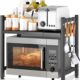 JAMATA Support de four a micro-ondes,2 Niveaux Support de Four a Micro-Ondes Extensible,Etagere Rangement Cuisine Four a Micro Ondes