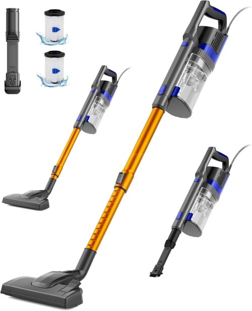 VACTechPro 32KPa680W6M Aspirateur, Aspirateur Balai avec Depoussiereur 800ML, Aspirateur Balai avec Fil avec Design a Double Poign