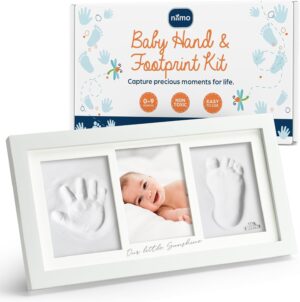 Niimo Kit Empreinte Bebe - Kit Empreinte Main et Pied sans Encre pour Cadeau Couple - Cadeau Bebe et Souvenir Personnalise avec Arg