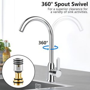 Mitigeur cuisine monocommande col de cygne inox chaud/froid