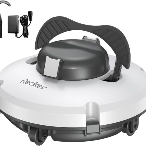 61TIHwKuJfL._AC_SL1500_.jpg Redkey S100 Wireless Pool Robot, 130 Min Powerful Cleaning, 18 Slope, Two Powerful Motors and Brushes, Automatic Parking, Pool Robo