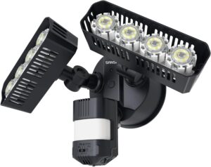 SANSI Projecteur LED Exterieur 3600LM avec Detecteur de Mouvement, Spot LED Exterieur 5000K avec 2 Tetes Reglables, Lumiere de Secur