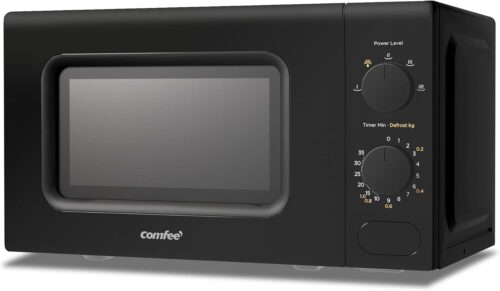 Comfee' CM-M202CC(BK) Four a micro-ondes compact avec la capacite de 20 litres, 700 W avec Commande manuelle, Convenable pour petite
