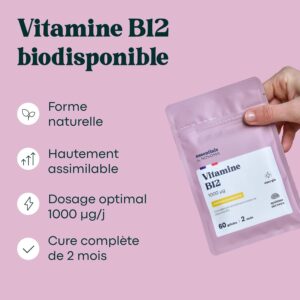 Vitamine B12 1000 µg Vegan 60 gél. 2 mois réduit la fatigue