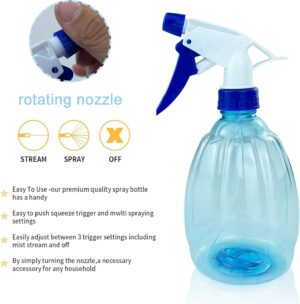 Gentpovth 3 Pieces 500ML Flacon Spray Bouteilles Vide Rechargeable (Jaune-vert-bleu)