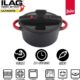Faitout basse pression 4800 ml, Ø 24 cm, revetement anti-adhesif ILAG, pour induction et four, cuisson preserve les vitamines, poign