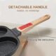 Bobikuke Poele a 4 Emplacements avec Poignee Amovible et Couvercle, Poele a Pancakes Antiadhesive en Aluminium pour Tous Feux Dont I