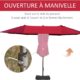 Outsunny Parasol de jardin exterieur parasol double rectangulaire 4,6L x 2,7l x 2,4H m avec ouverture fermeture manivelle, sacs de l