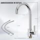 Mitigeur de cuisine inox 360° double tuyau eau chaude/froide