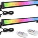 MEIHUA Projecteur LED RGB Barres 42W 2Pack Spot LED Couleur Telecommande, 10 Couleurs 30 Modes, Luminosite Reglable, Etanche IP66,
