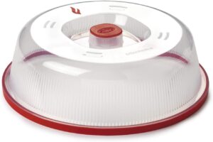 Snips, Cloche Alimentaire pour Micro-ondes, Cloche Couvre Plat 26,2 x 26,2 x 7,6, Couleur Rouge et Transparent, Made in Italy