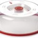 Snips, Cloche Alimentaire pour Micro-ondes, Cloche Couvre Plat 26,2 x 26,2 x 7,6, Couleur Rouge et Transparent, Made in Italy
