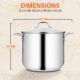 NutriChef Marmite- Faitout Inox de 18 Litres - 18-8 Qualite Alimentaire Resistant Tous Feux- Faitout-Grande Marmite avec Couvercle T