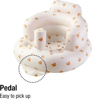 PandaEar Lot de 2 baignoires gonflables et sieges pour bebe a partir de 3 mois et plus, baignoire de voyage portable pour bebe et ch