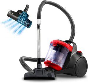 Akitas C10T 850W Aspirateur sans Sac Cylindre daspirateur avec Wessel Werk Allemand Grande Brosse rotative a tete Turbo de 28 cm de
