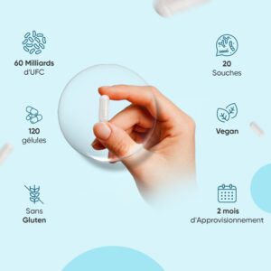 61XhEu-HnBL._AC_SL1500_.jpg Prébiotique et probiotique 60 milliards UFC 120 gélules vegan