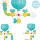 LUDI - Coffret de Bain Dino - 1 Circuit dEau a Construire, 1 Grand Dinosaure, 1 Bebe Dino Aspergeur - Jouet de Bain pour Bebe a Ven