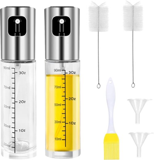 Diompirux 2 Pieces 100ml Vaporisateur d'huil de Cuisine avec Balance, Vaporisateur Huile dOlive,Vaporisateur d'huile et de vinaigre