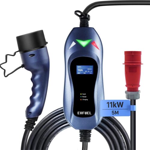 EVFUEL EV Electric Car Charger Type 2 Three Phase EEC Charging Station Electric Vehicle 11KW 16A Portable Charger EV Electric Car Ca