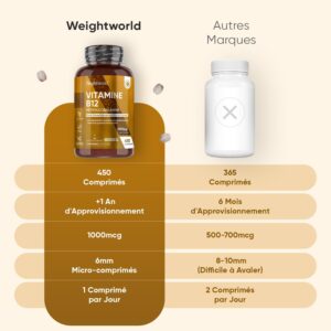Vitamine B12 Vegan 1000 µg Méthylcobalamine 450 microcomprimés