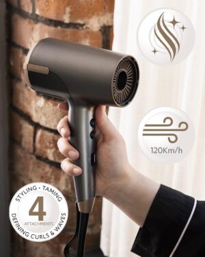 Sèche-cheveux ionique Remington 2000W 120 km/h 5 embouts
