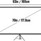 VEVOR Ecran de projection sur trepied avec support 177,8 cm 16:9 4K HD - Sans plis - Reglable en hauteur - Ecran portable pour proje
