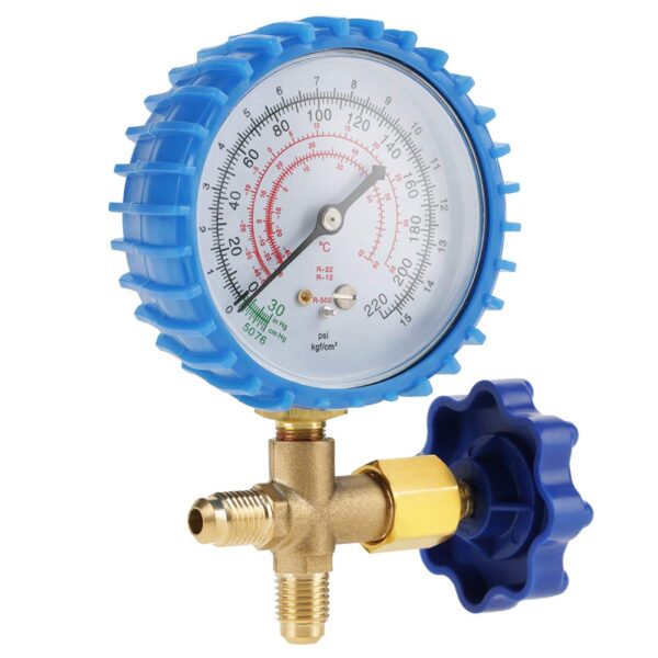 Air Conditioning Refrigerant Compressor Pressure Gauge 220 PSI Adjustable for R410A R22 R134A R404A Digital Air Conditioning Pressur