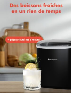 61Zuj5lj1YL._SL1500_.jpg Machine à glaçons KitchenBrothers portable 12 kg/24h