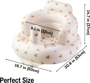 PandaEar Lot de 2 baignoires gonflables et sieges pour bebe a partir de 3 mois et plus, baignoire de voyage portable pour bebe et ch