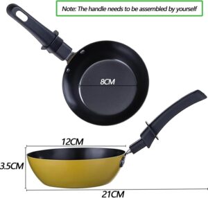 RoDzj Mini Wok Party Set 6 Pieces Ø12cm Revetement Antiadhesif Small Wok avec Isolation Poignee pour le Tablegrill Mini Crepiere