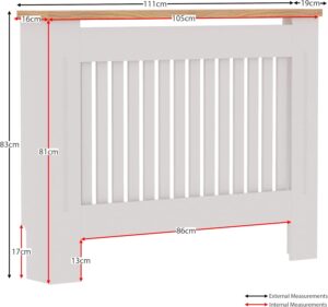 Cache-radiateur Vida Designs moderne à lattes MDF blanc