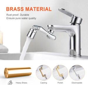 Ibergrif Embout Robinet Pivotant 1440 Mousseur Robinet 2 Jets avec Adaptateur 202224 mm pour Cuisine ou Salle de Bain, M91006
