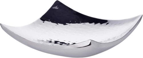 EDZARD Bol decoratif Dallas, acier inoxydable martele, poli, 19 x 19 cm