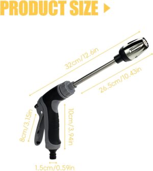 JAMSSOW Nettoyeur turbo pour tuyau d'arrosage, debit d'eau reglable, buse haute pression pour tuyau d'arrosage, pistolet a eau haute