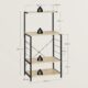 61bMa1XNuuL._AC_SL1500_.jpg WOLTU Etagere Micro Onde, Meuble Cuisine Rangement, a 4 Niveaux, 4 Crochets, 60x40x123cm Noir Chene Clair