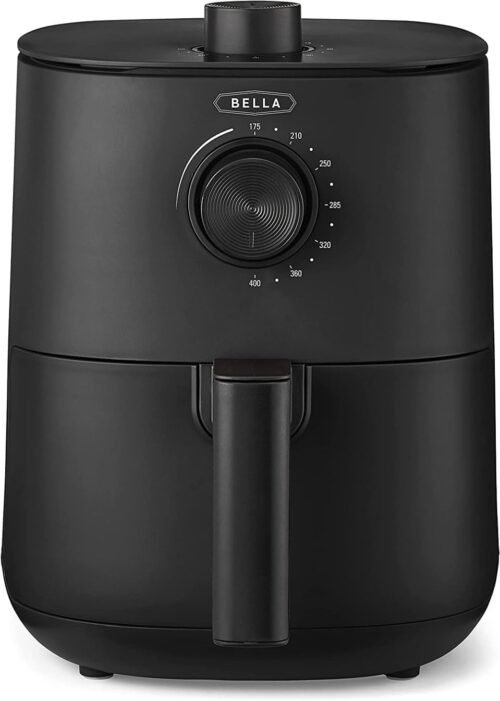 BELLA 3L Manual Air Fryer 5-in-1 Multi-Function Air Fryer with Tray and Basket Non-stick Removable Dishwasher Safe 1400 Watts Matte