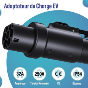 Adaptateur Type2 vers Type1 EVPEIWE - clip anti-vol 1632A