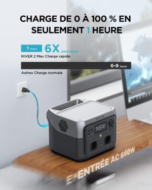 Station électrique portable ECOFLOW RIVER 2 MAX 512 Wh 1000W