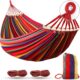 Hamac de Camping MOSFiATA, Tissu en Toile Robuste et Durable avec Une capacite de Charge de 250 kg, Deux poutres antiroulis et des S